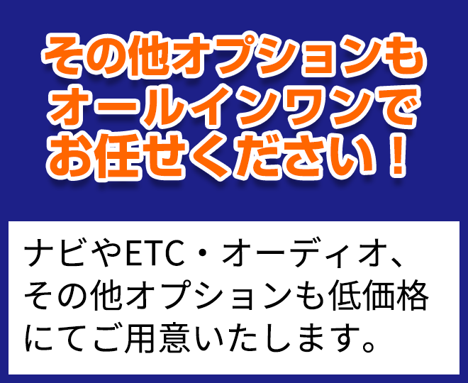 その他オプションもオールインワンでお任せください！